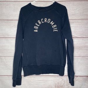 Abercrombie Women’s Blue Sweatshirt Long Sleeve White Logo